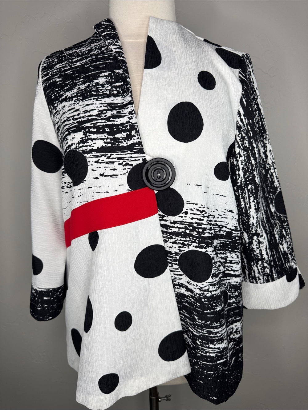IC Collection by Connie K Polka Dot Jacket with Pockets